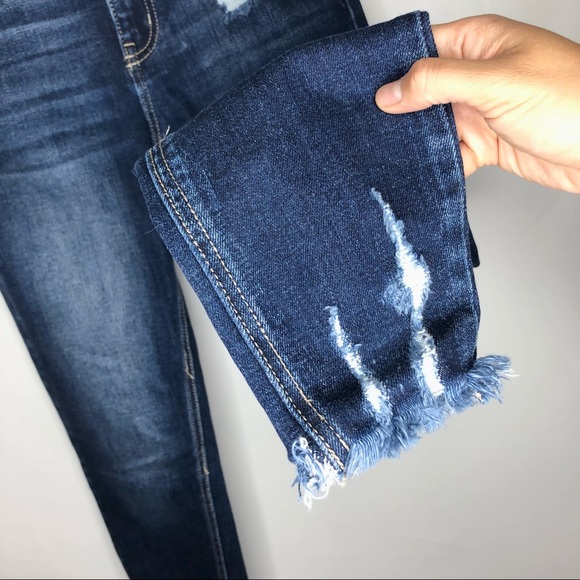 NWT Kancan Distressed High Rise Denim 24 - Picture 3 of 7